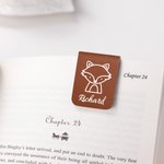 Personalized Cute Rabbit Bear Animal Magnetic Leather Bookmark Clip with Name School Stationary Supplies Birthday Reading Gift for Book Lovers