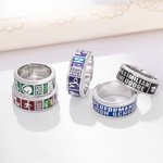 Personalized High School College Class Band Sterling Silver Ring with Birthstone and Name Graduation Anniversary Gift for Graduates Classmates Friends