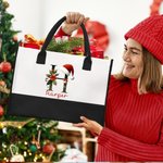 Sac à Main Personnalisé avec Nom et Lettre Accessoire de Voyage Courses Cadeau de Noël Anniversaire pour Amis Famille