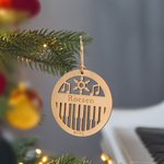 Personalized Piano Snowflake Christmas Wood Ornament Gift Tag with Name and Year Holiday Party Favors Hanging Tree Decor Gift for Family