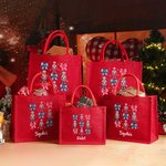 Personalised Bow Nutcracker Red Reusable Jute Tote Bag with Name Birthday Christmas Party Gift for Friend Family
