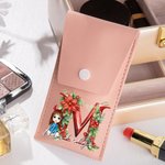 Personalisierte Holly Initial Santa Hut Make-up Pinsel Tasche mit 8 Pcs Make-up Pinsel Weihnachten Geschenk für Familie Freund
