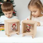 Tirelire en bois personnalisée Vache des Highlands avec bonnet de Père Noël Cadeau de Noël pour garçons filles