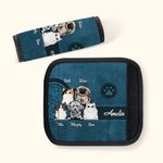 Personalized Cute Paw Dog Cat Luggage Handle Wraps with Name and Contact Card Set of Travel Accessories Gift for Pet Lovers