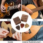 Personalisiertes Holz Gitarre Plektrum Kästchen mit Text Magnetische Aufbewahrungsbox Bass Musikinstrument Zubehör Geburtstag Geschenk für Gitarristen