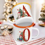 Tasse en émail personnalisée avec nom, anniversaire et cadeau de Noël pour les enfants.