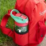 Gourde 475 ml Personnalisable avec Nom Initiale et  Motif d'Animal Bouteille avec Paille Sans BPA Cadeau Anniversaire Scolaire pour Enfant