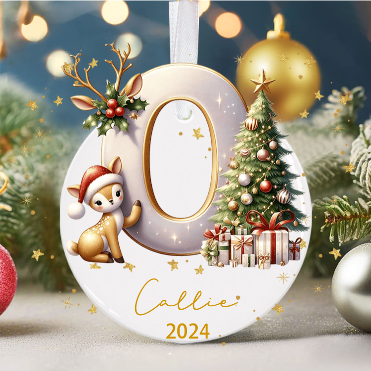 Palla Di Natale Personalizzata In Ceramica Con Foto E Testo – Rotonda 9 Cm, Decorazione Albero 2024