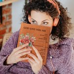 Personalized God Says You Are Bible Birth Flower Portable A5 Leather Notebook Cover with Pocket Birthday Inspirational Gift for Women Students