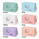 Personalised Birth Flower Stethoscope Design Leather Makeup Bag with Name Portable Travel Essentials Birthday Gift for Nurse Medical Staff