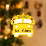 Personalized School Bus Design Double-sided Acrylic Ornament with Name Holiday Tree Decor Christmas Appreciation Gift for School Bus Driver