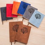 Personalisierte gravierte Baum des Lebens 1-9 Namen Leder Journal Notebook mit 100 linierten Seiten für die Schule Arbeit Reisen Schreiben Geburtstag 