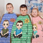 Personnalisé Multicolore Fleur de naissance Mignon personnage de dessin animé Frange couverture douce avec nom Décoration de la maison Anniversaire No