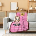 Personnalisé Multicolore Fleur de naissance Mignon personnage de dessin animé Frange couverture douce avec nom Décoration de la maison Anniversaire No
