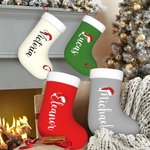 Personalized Santa Hat Name Christmas Stocking Fireplace Tree Hanging Festival Decor Gift for Kids