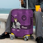 Couvre-bagages rétro personnalisé 1-6 chiens chats pattes 18-32 pouces avec nom Anniversaire Accessoires de voyage Cadeau pour les amoureux des animaux de compagnie