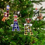 Gepersonaliseerd sneeuw geruit initiaal Elf kerstmuts cartoon jongen meisje ornament met naam vakantie boom kous decor kerstcadeau voor familie kinderen