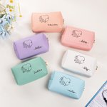 Personalised Birth Flower Stethoscope Design Leather Makeup Bag with Name Portable Travel Essentials Birthday Gift for Nurse Medical Staff