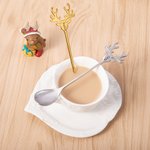 Personalisierte Lebensmittelqualität Edelstahl Rentier Form 2 Stück Teelöffel mit eingraviertem Namen Weihnachten Home Decor Geschenk für Familie