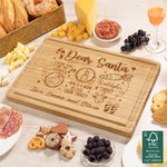 Personalized Milk Cookies for Santa FSC Bamboo Engraved Charcuterie Cutting Board with Juice Groove Christmas Housewarming Gift for Family Friend