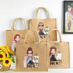 Sac à dos en toile de jute personnalisé Sac de Noël Cadeau d'anniversaire pour la famille Ami