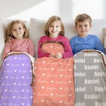 Gepersonaliseerde Multi-color Woordwolk Zachte Gerafelde Deken met Namen Gezellig Home Decor Verjaardag Kerstcadeau voor Kind Familie