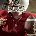 Collier Acier Inoxydable Personnalisé avec Prénom et Chiffre Cadeau pour Amateur de Football Américain