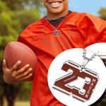 Collier Acier Inoxydable Personnalisé avec Prénom et Chiffre Cadeau pour Amateur de Football Américain