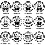 Personalisierter Niedlicher Tier beim Lesen Buchpräger mit Text Namen Hund Katze Prägestempel Weihnachten Geburtstag Geschenk für Buchliebhaber