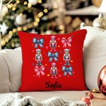 Taie d'oreiller personnalisée Coquette Bow Classic Nutcracker Décoration intérieure Cadeau de Noël pour la famille