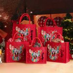 Sac écologique en toile de jute rouge avec nom Cadeau de Noël pour un ami ou une famille
