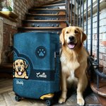Couvre-bagages rétro personnalisé 1-6 chiens chats pattes 18-32 pouces avec nom Anniversaire Accessoires de voyage Cadeau pour les amoureux des animaux de compagnie