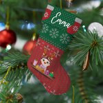 Personalisierte Cartoon-Charakter Weihnachtsstrumpf mit Namen Weihnachtsbaum Dekor Farty Favor Geschenk für Familie Freunde