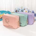 Personalised Birth Flower Stethoscope Design Leather Makeup Bag with Name Portable Travel Essentials Birthday Gift for Nurse Medical Staff