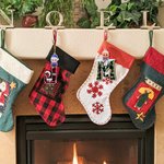 Gepersonaliseerd sneeuw geruit initiaal Elf kerstmuts cartoon jongen meisje ornament met naam vakantie boom kous decor kerstcadeau voor familie kinderen