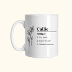 Mug personnalisé Nom Définition Naissance Fleur avec Nom Anniversaire Appréciation Cadeau pour Amis Femmes