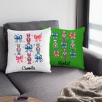 Taie d'oreiller personnalisée Coquette Bow Classic Nutcracker Décoration intérieure Cadeau de Noël pour la famille