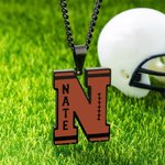 Collier Acier Inoxydable Personnalisé avec Prénom et Chiffre Cadeau pour Amateur de Football Américain