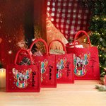 Sac écologique en toile de jute rouge avec nom Cadeau de Noël pour un ami ou une famille