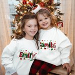 Personalized Lovely Christmas Family Matching T-shirt Sweatshirt Baby Bodysuit with Name Garment Merry Christmas Gift for Family