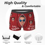 Personalized Jingle My Bells Face Photo Boxer Brief with Name Funny Quote Men's Underwear Valentine's Day Christmas Gift for Him