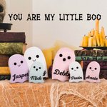 Ornamento da scrivania personalizzato multicolore con nome di fantasma Halloween Regalo per la famiglia