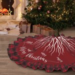 Jupe de sapin de Noël personnalisée Père Noël Style Elk avec noms Fête de Noël Décoration de la maison Cadeau d'hiver pour la famille