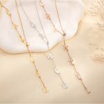 Personalized Dainty Lariat Y Letter Drop Necklace with Name Minimalist Jewelry Birthday Anniversary Gift for Women