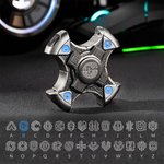 Cadeau d'anniversaire personnalisé pour les fans de technologie du futur : outil sensoriel gyroscopique lumineux à rotation mécanique avec initiales d