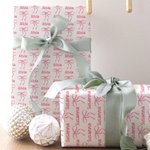 Personalised Pink Coquette Bow Wrapping Paper with Name Birthday Christmas DIY Craft Gift Packaging Gift for Women Girls
