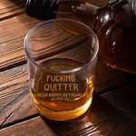 Personalised I Mean Happy Retirement 10oz Whiskey Glass with Engraved Text Funny Retirement Birthday Gift for Family Friends