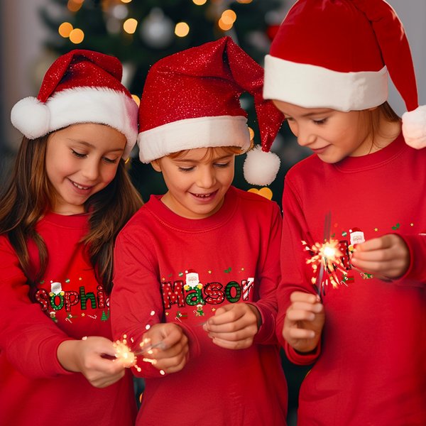 Personalized Lovely Christmas Family Matching T-shirt Sweatshirt Baby Bodysuit with Name Garment Merry Christmas Gift for Family