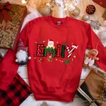 Personalized Lovely Christmas Family Matching T-shirt Sweatshirt Baby Bodysuit with Name Garment Merry Christmas Gift for Family