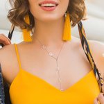 Personalized Dainty Lariat Y Letter Drop Necklace with Name Minimalist Jewelry Birthday Anniversary Gift for Women